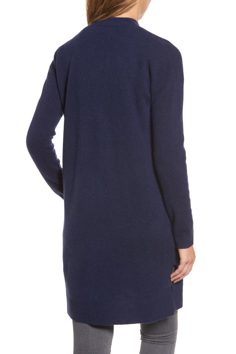 Rib Knit Wool & Cashmere Cardigan, Alternate, color, NAVY PEACOAT