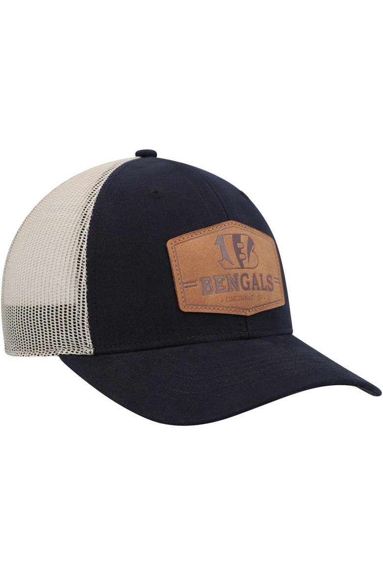 Men's '47 Black/Natural Cincinnati Bengals Rawhide Trucker Adjustable Hat, Alternate, color, Black
