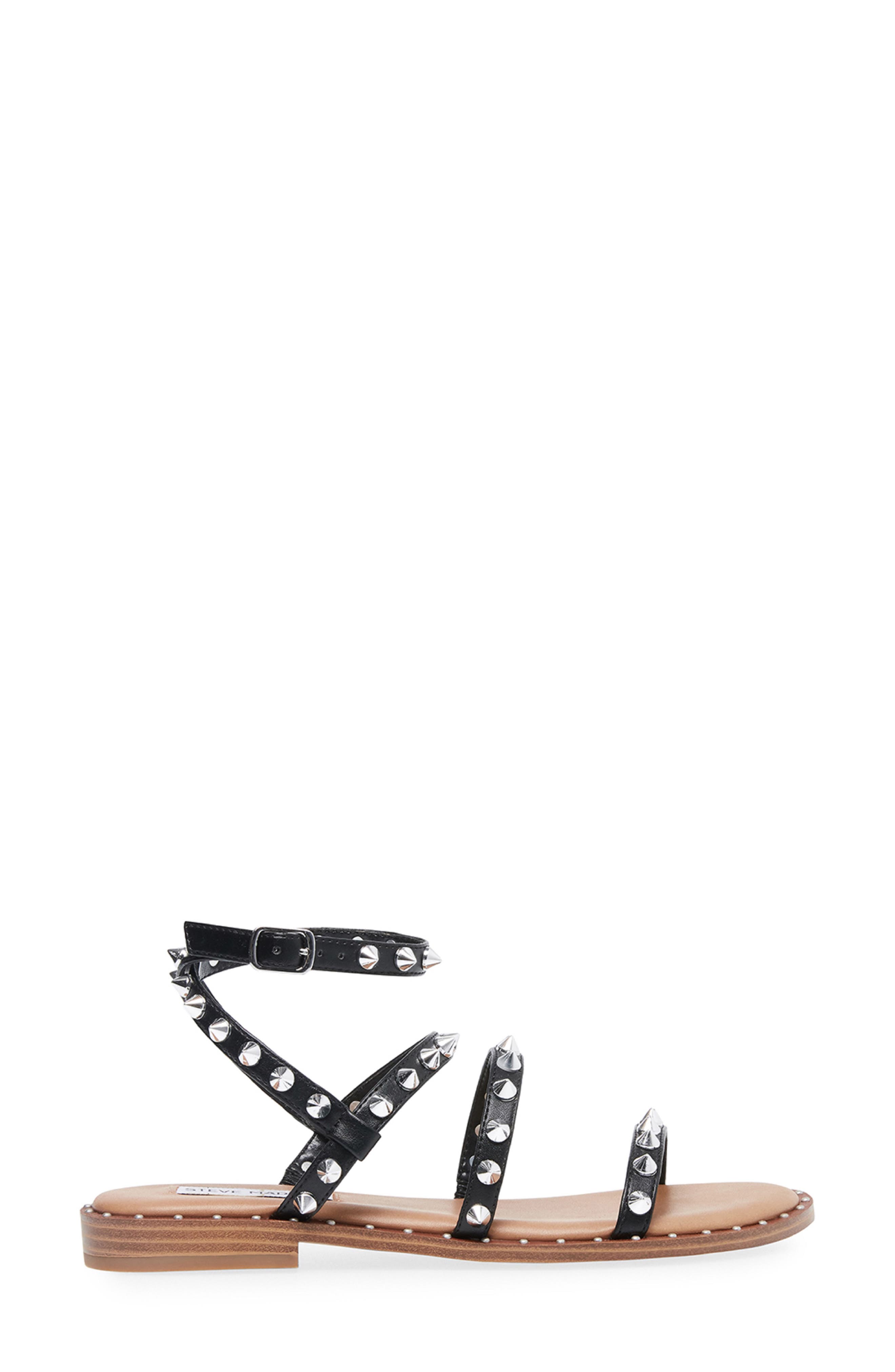 Transport Studded Strappy Sandal (Nordstrom Exclusive), Alternate, color, BLACK