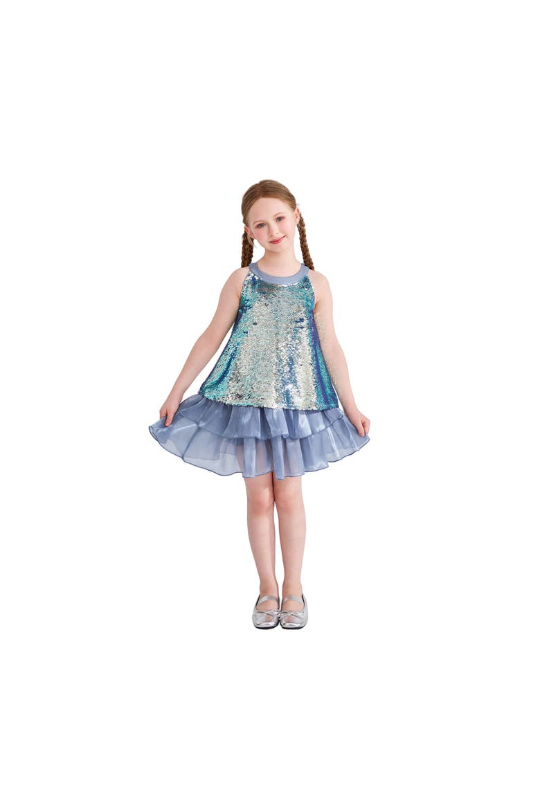Sylvara Sequin Ruffle Skirt Set, Alternate, color, Blue