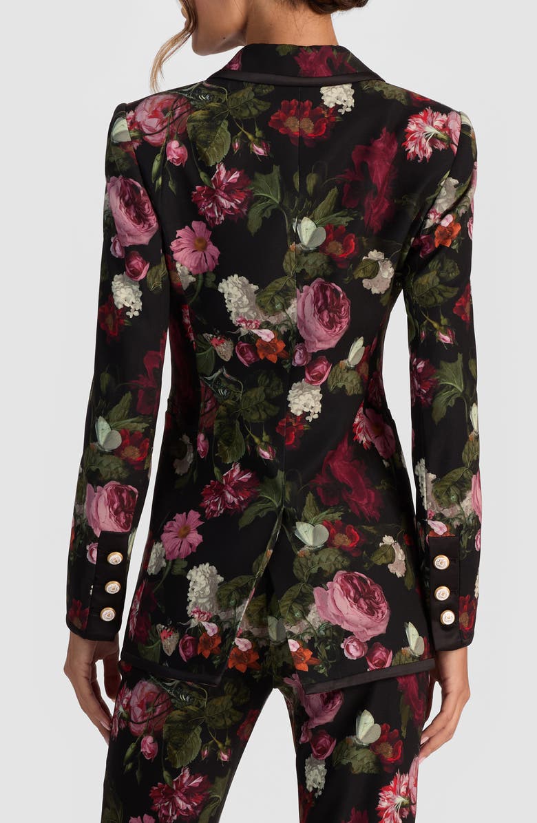 Alice + Olivia Breann Floral Fitted Blazer, Alternate, color, Be Still