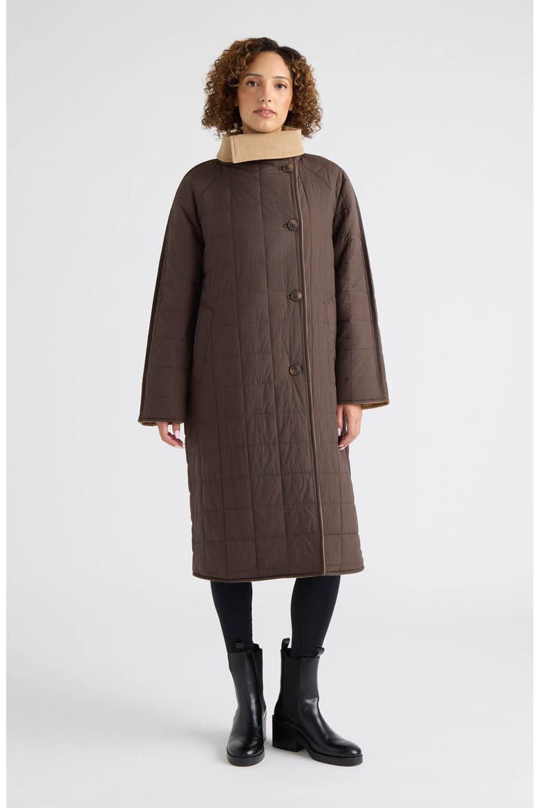Ana Reversible Padded Wrap Coat, Alternate, color, BRITISH TAN/ ESPRESSO