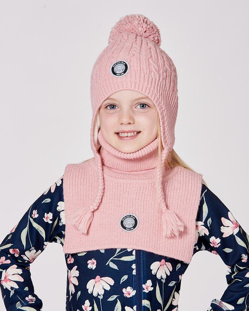 Deux Par Deux Lined Winter Hat With Pompom In Pink