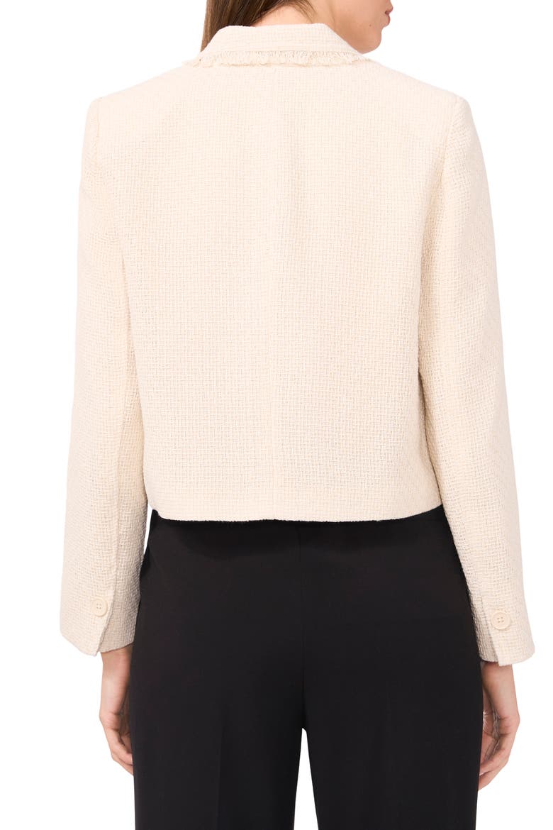 Fringe Detail Tweed Jacket, Alternate, color, ALMOND MILK