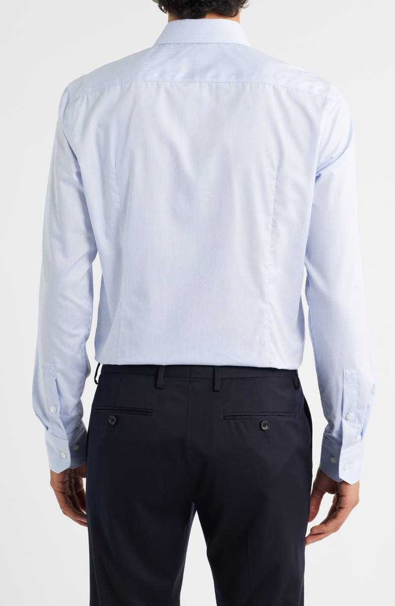 BOSS Hank Kent Slim Fit Stripe Cotton Dress Shirt, Alternate, color, Light/ Pastel Blue