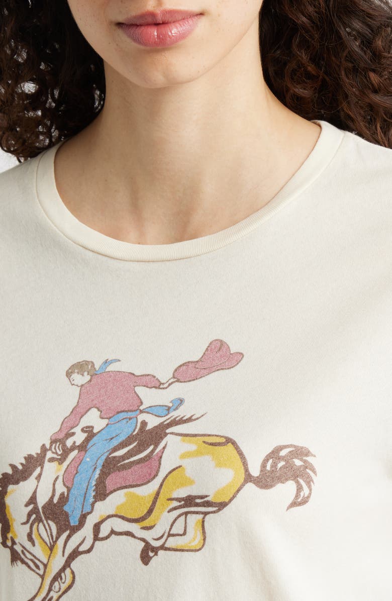 THE GREAT. Little Rider Cotton Graphic T-Shirt, Alternate, color, Washed White