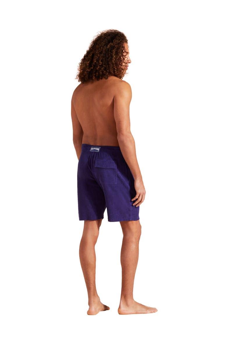 Men's Solid Organic Terry Bermuda Shorts, Alternate, color, MINUIT