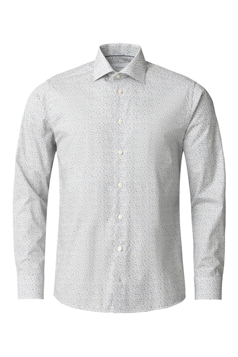 Slim Fit Geometric Print Cotton Dress Shirt, Alternate, color, LIGHT BLUE
