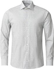 Eton Slim Fit Geometric Print Cotton Dress Shirt
