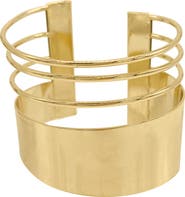 Adornia 14K Gold Plate Tall Cuff Bracelet