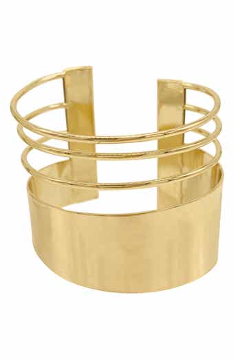 Adornia 14K Gold Plate Tall Cuff Bracelet