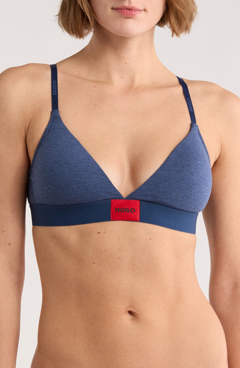 BOSS Triangle Bralette, Main, color, Medium Blue