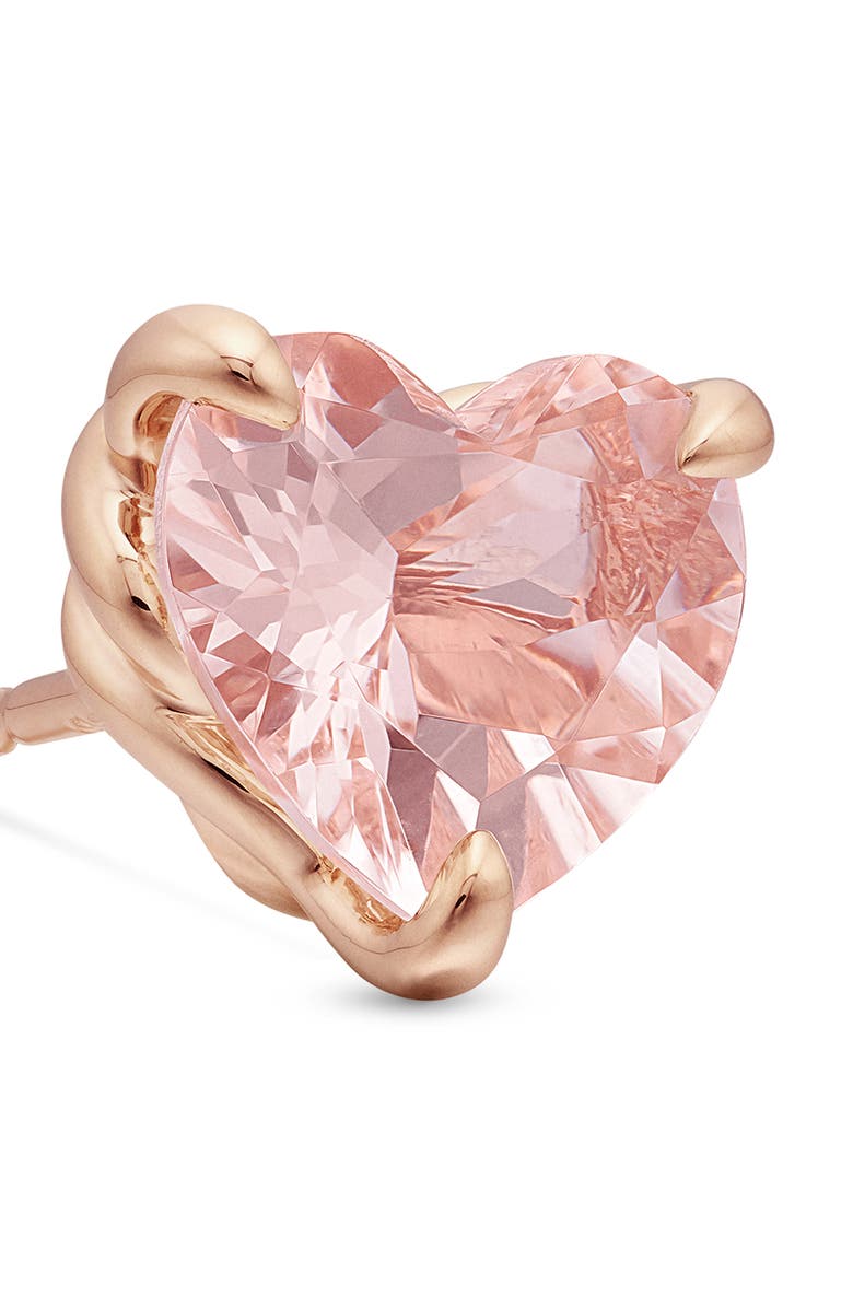 David Yurman Heart Stud Earrings in 18K Rose Gold with Morganite, Alternate, color,