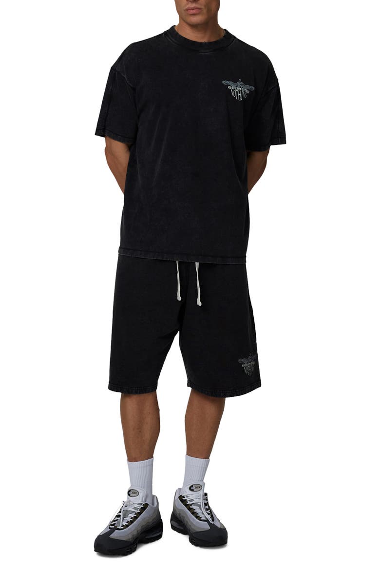 Oversized Fit Eagle T-Shirt, Alternate, color, Black