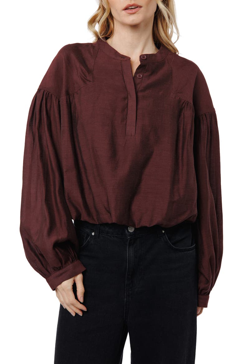 Doe Bubble Hem Top, Main, color, MAROON