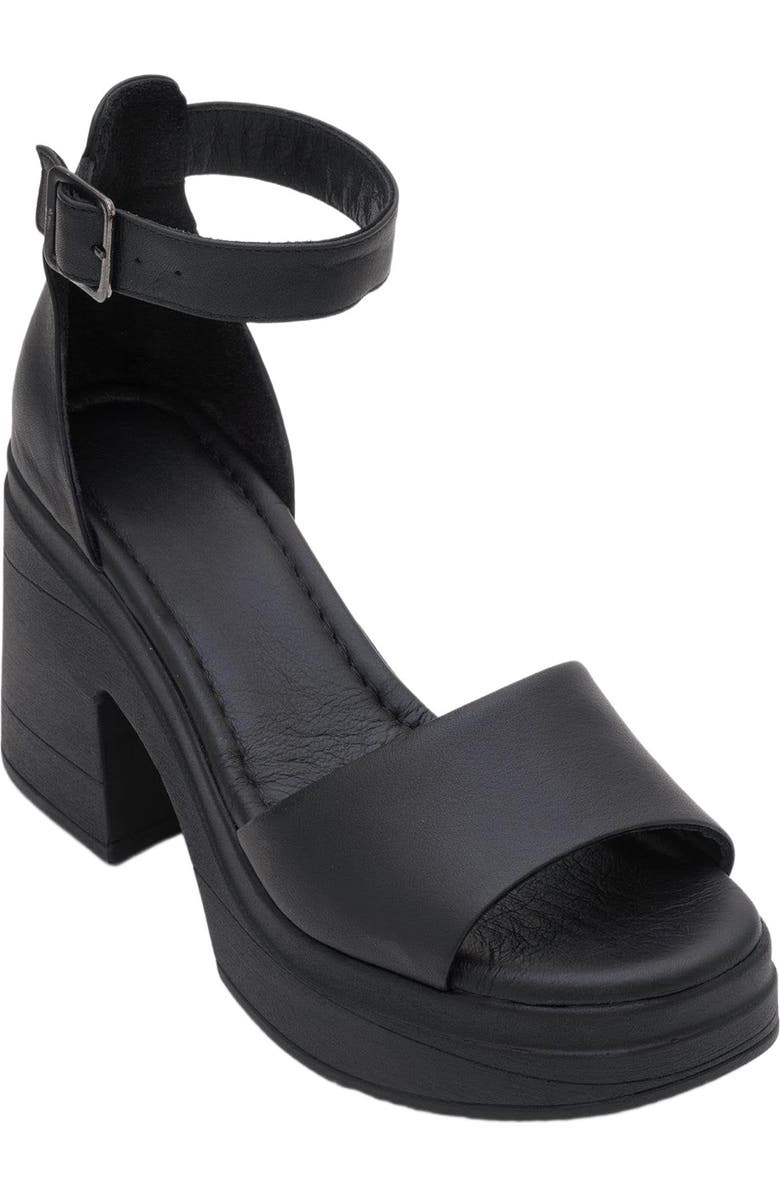 Forever & Always Shoes MARGOT Leather Platform Sandal, Alternate, color, Black Leather