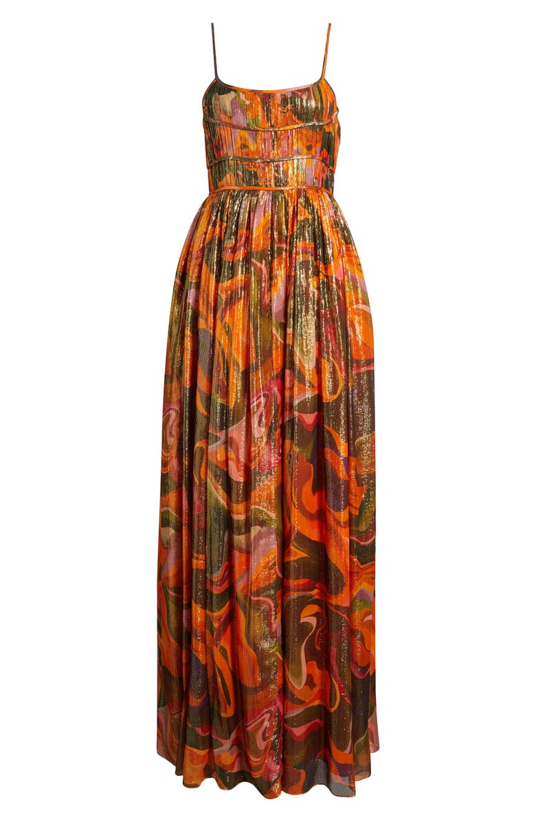 Sani Leela Metallic Gown, Alternate, color, Desert Mirage