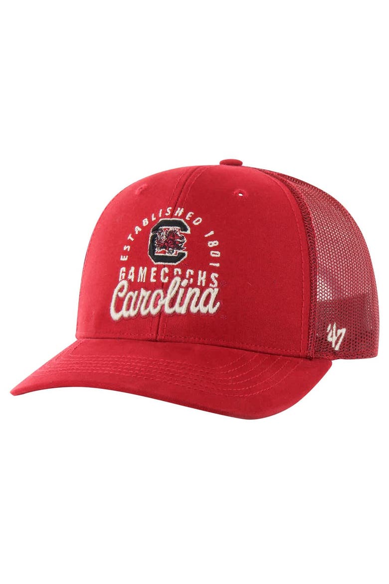 Men's '47 Garnet South Carolina Gamecocks Pitstop Trucker Adjustable Hat, Main, color, Garnet