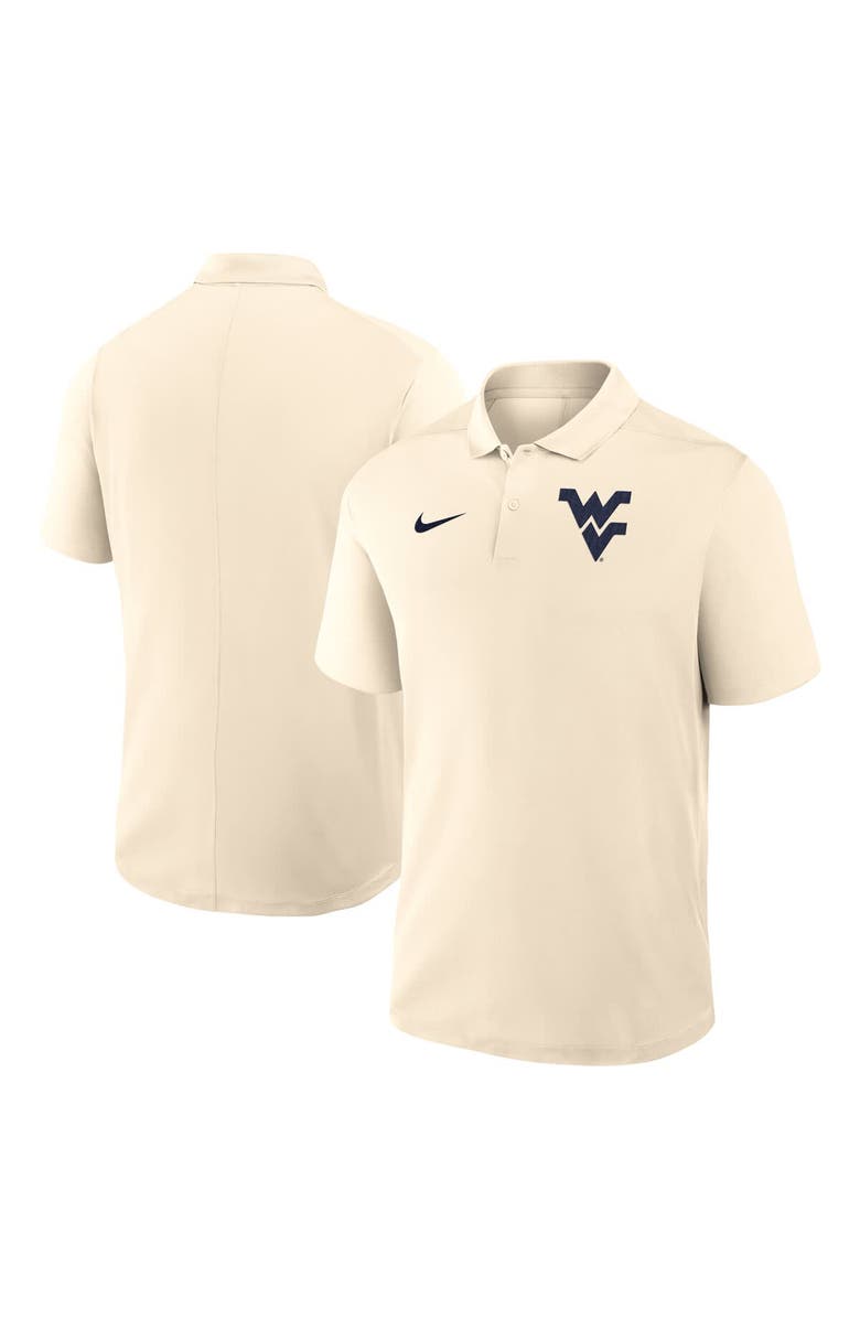 Nike Men's Nike Tan West Virginia Mountaineers Primary Logo Victory Performance Polo, Alternate, color, Tan