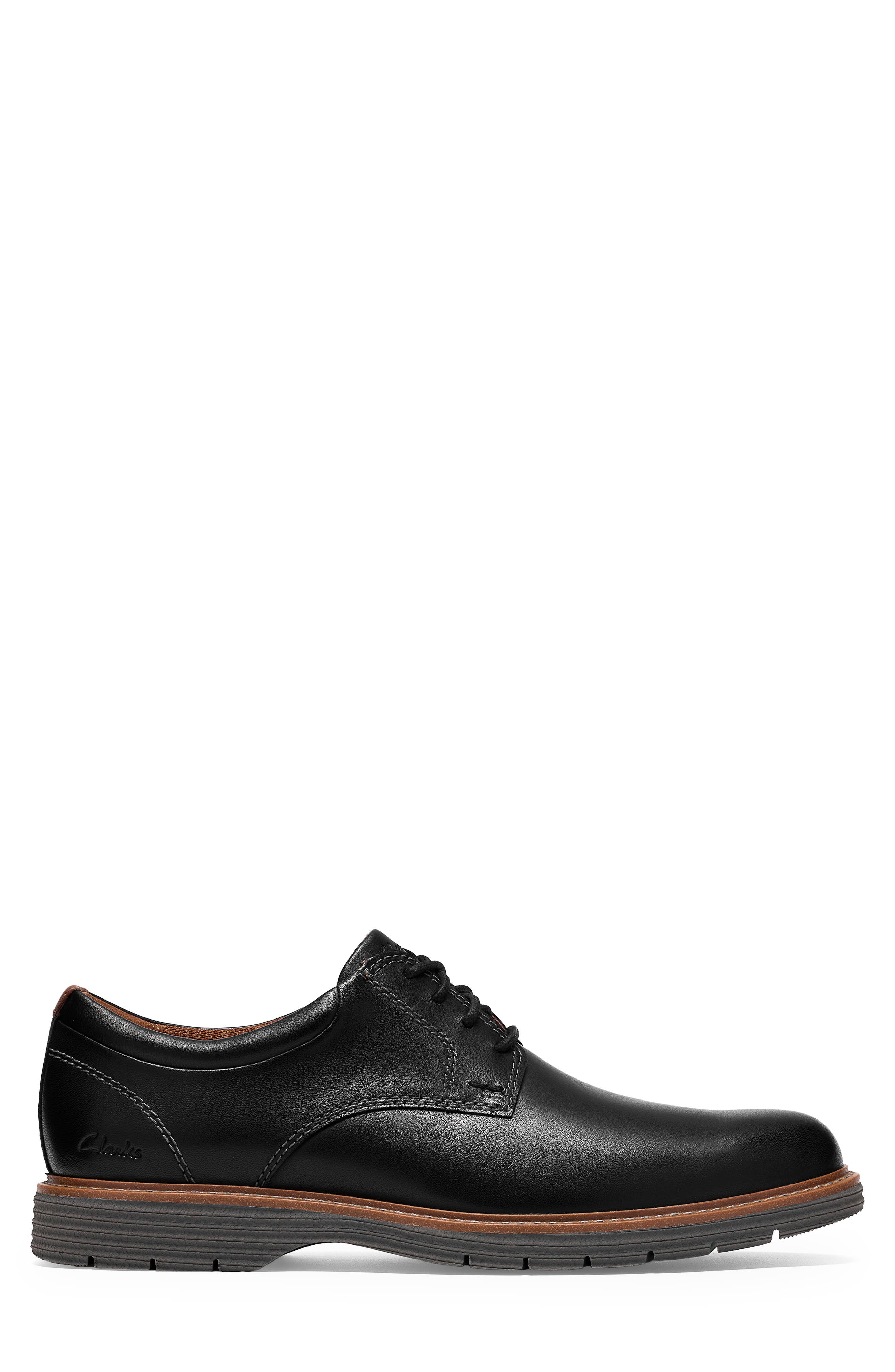 Baystone Plain Toe Derby, Alternate, color, BLACK LEATHER