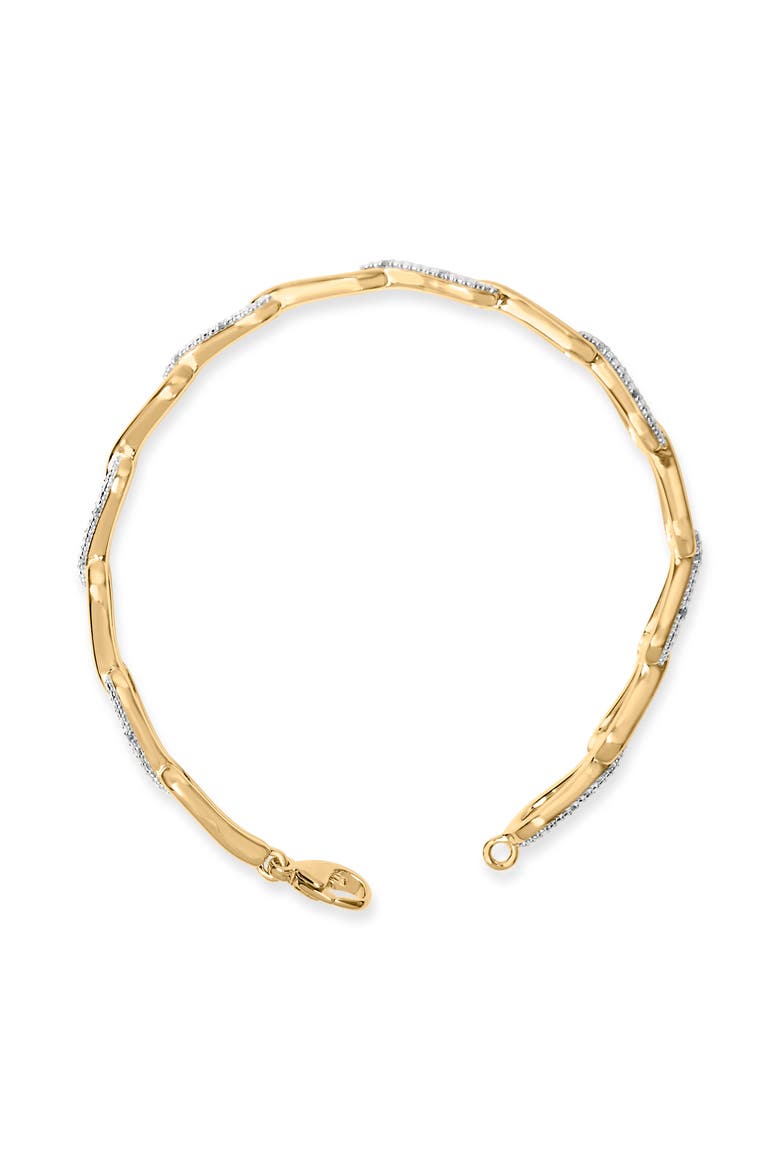 Gold Vermeil 1/7 Cttw Diamond Bold Knot Link Bracelet, Alternate, color, Silver