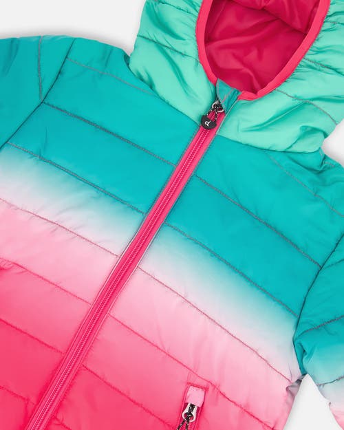 Deux Par Deux Quilted Mid-season Jacket In Blue