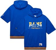 Mitchell & Ness Men's Mitchell & Ness Royal Los Angeles Rams Pre-Game Short Sleeve Pullover Hoodie