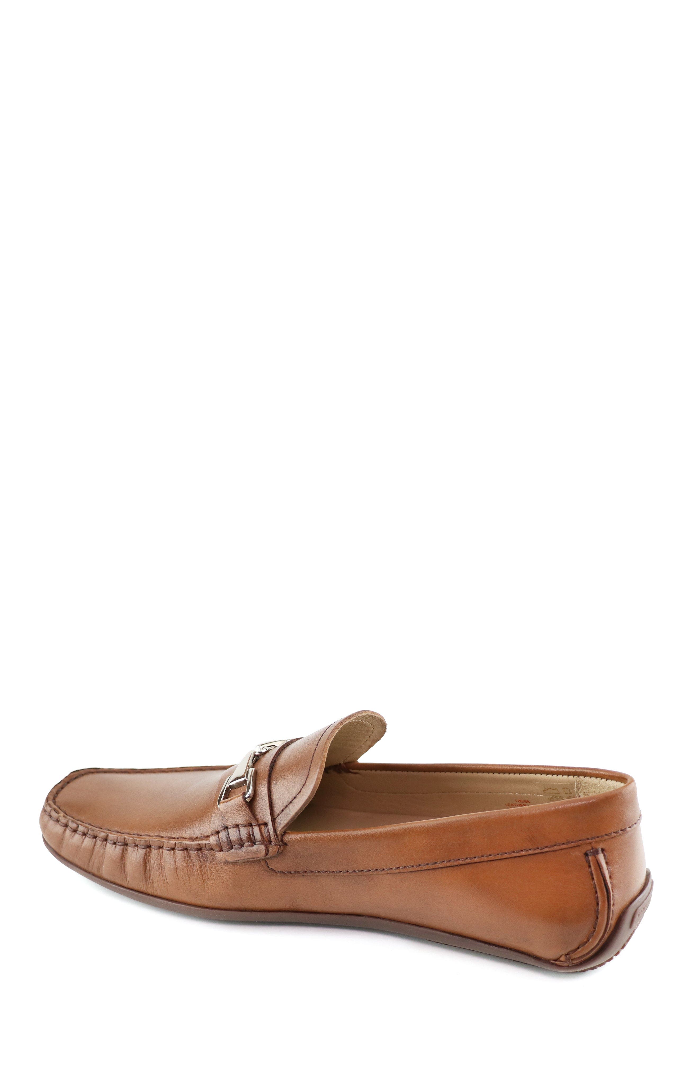 Park Ave 2 Leather Buckle Loafer, Alternate, color, Saddle Burnished Napa