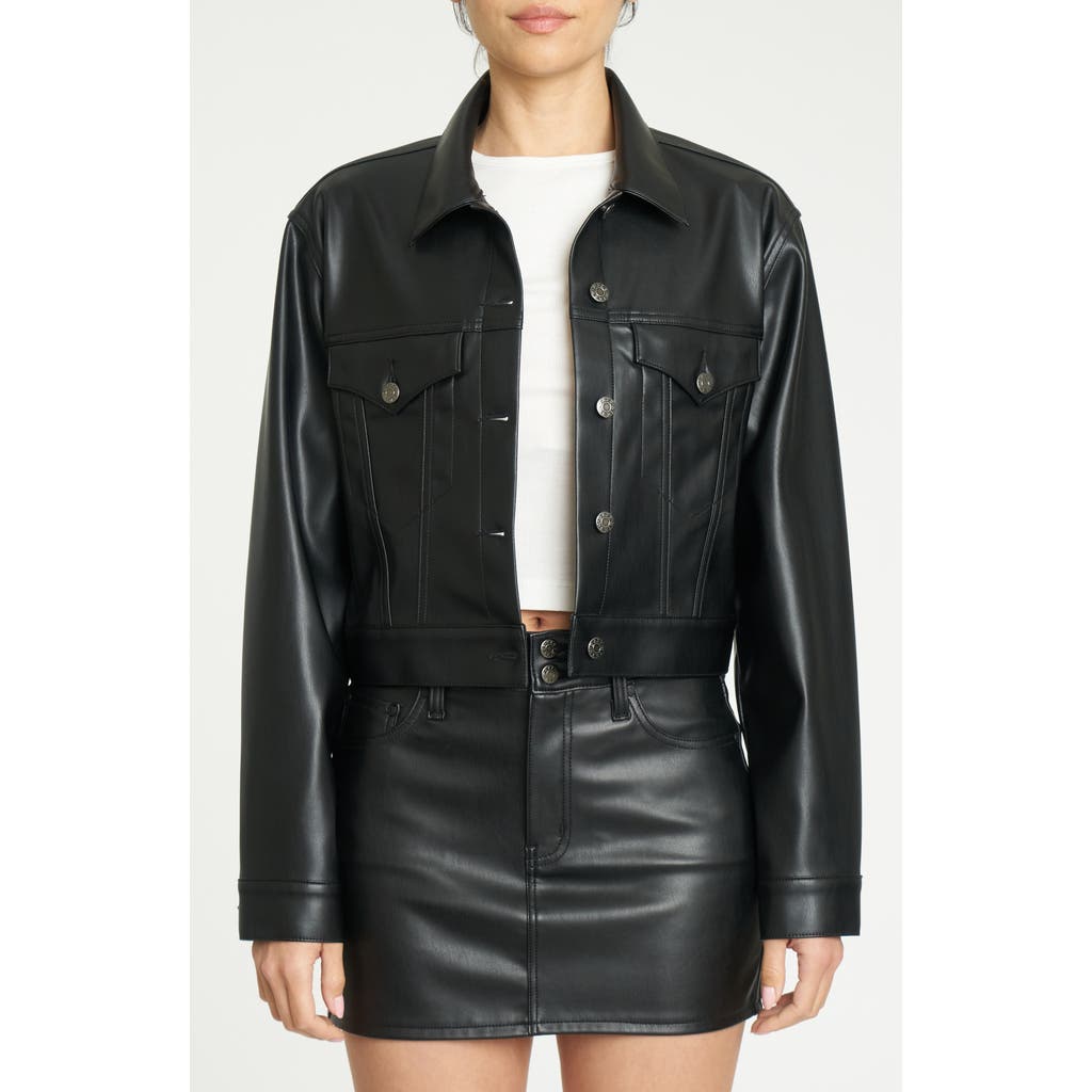DAZE DAZE CHASER FAUX LEATHER TRUCKER JACKET