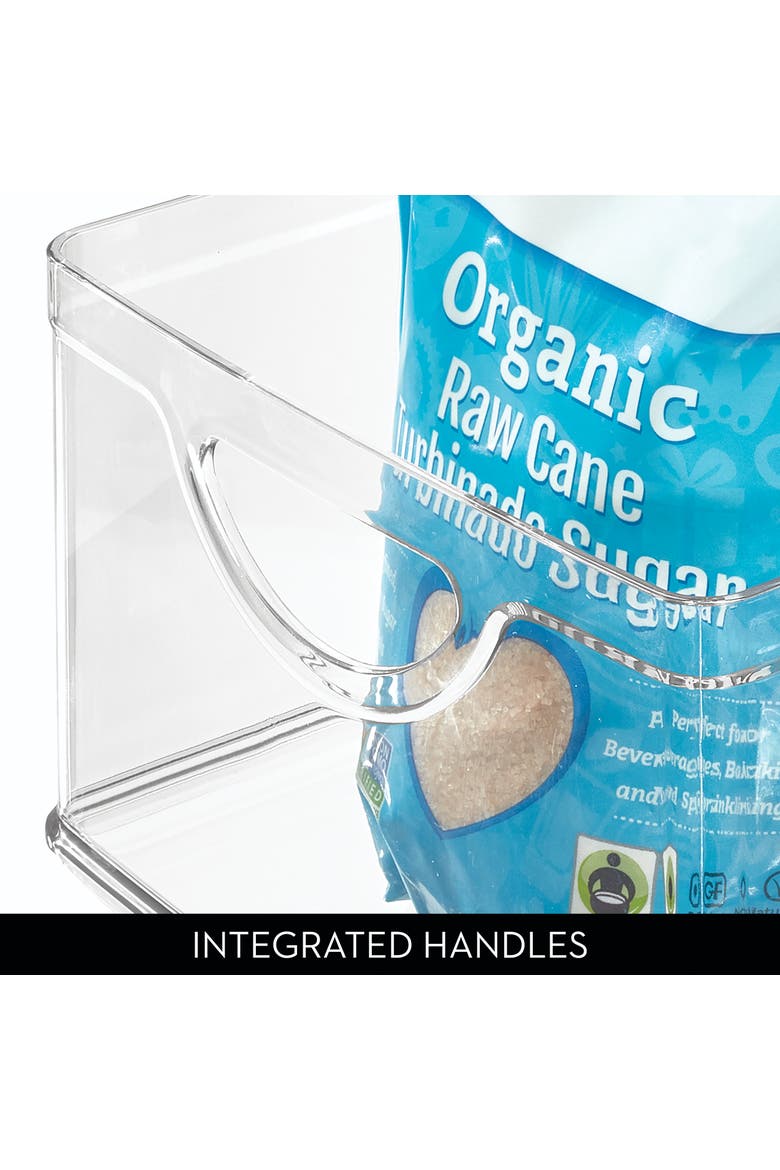 Stackable Pantry Storage Bin for Cabinets or Fridge, Set of 2, Clear, Made in USA, Alternate, color, Clear