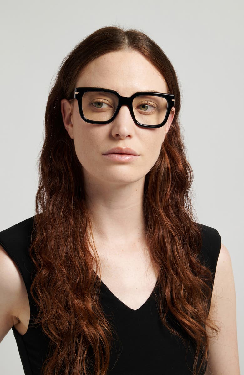 Victoria Beckham 53mm Square Optical Glasses, Alternate, color, 