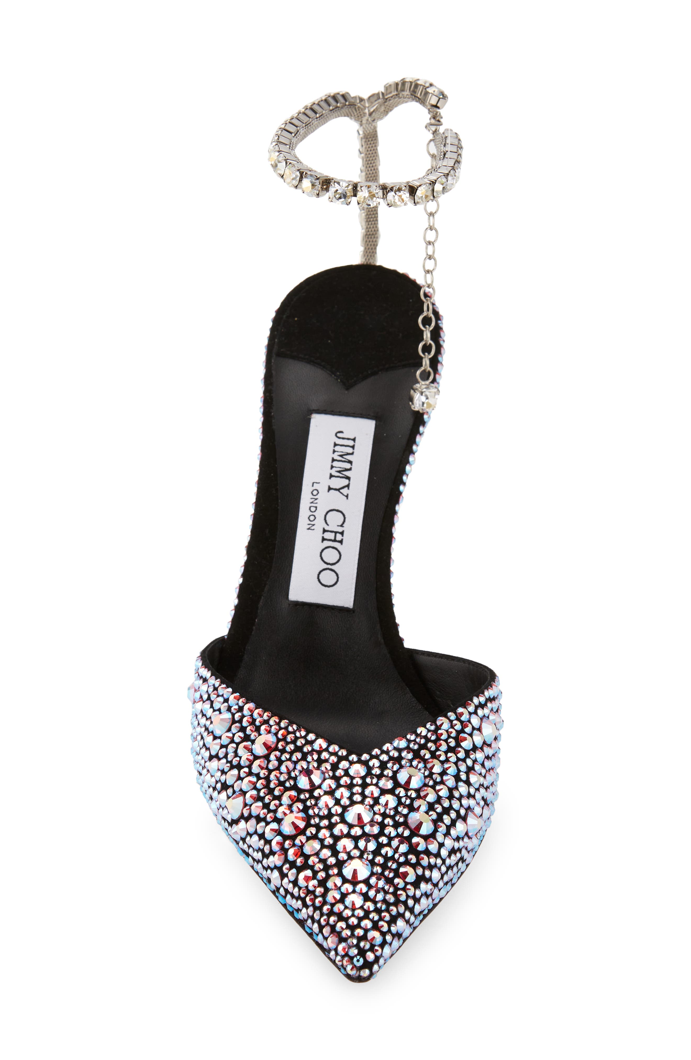 Jimmy Choo Saeda Crystal Ankle Strap Pointed Toe Pump, Alternate, color, 
