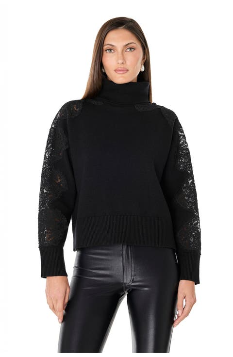 Camille Lace Turtleneck Sweater