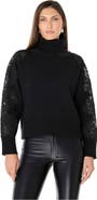 The Noli Shop Camille Lace Turtleneck Sweater