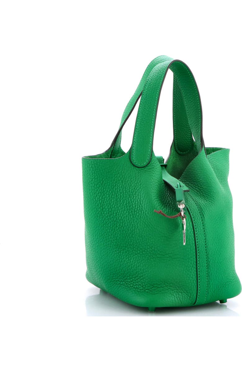 Pre-Owned Hermes Monochrome Picotin Lock Bag Clemence PM, Alternate, color, Green