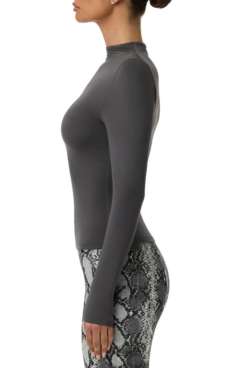 Naked Wardrobe Mock Neck Top, Alternate, color, Charcoal