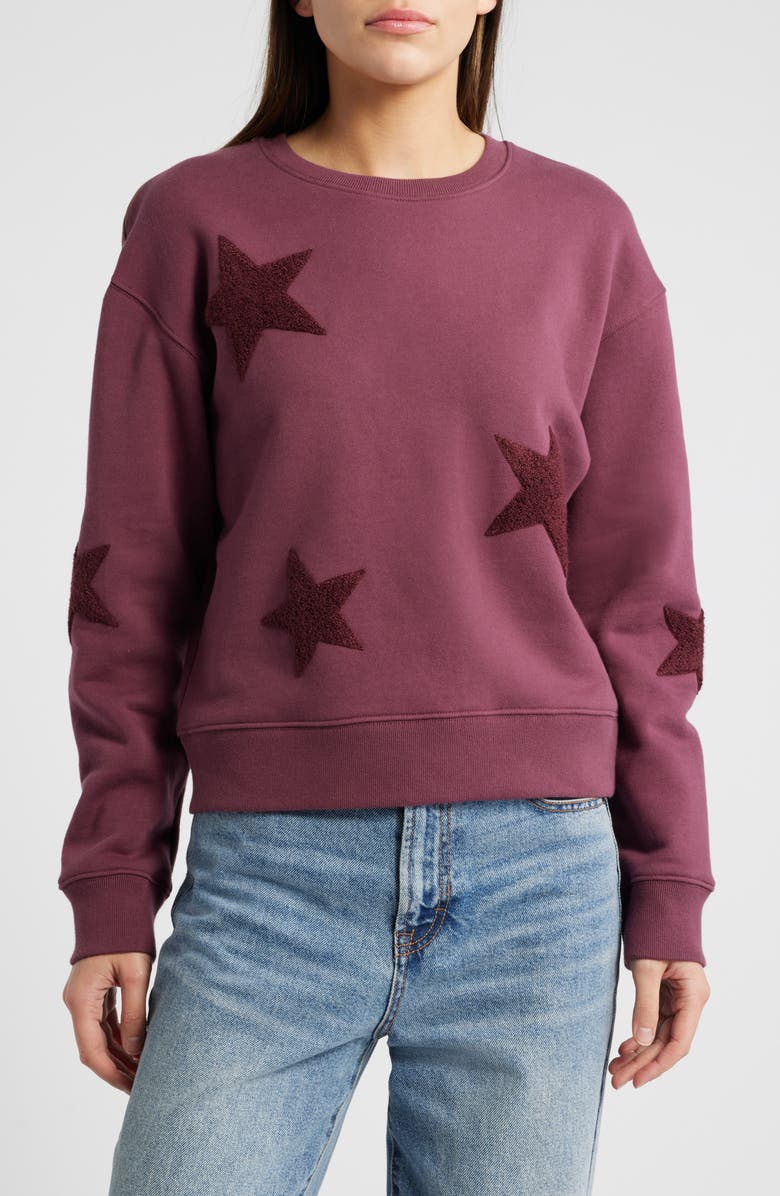 Rails Sonia Star Appliqué Cotton Sweatshirt, Main, color, 