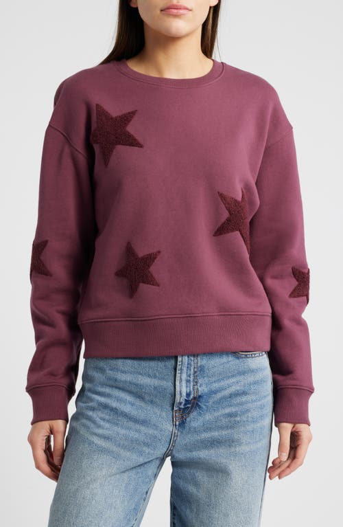 Rails Sonia Star Appliqué Cotton Sweatshirt In Burgundy