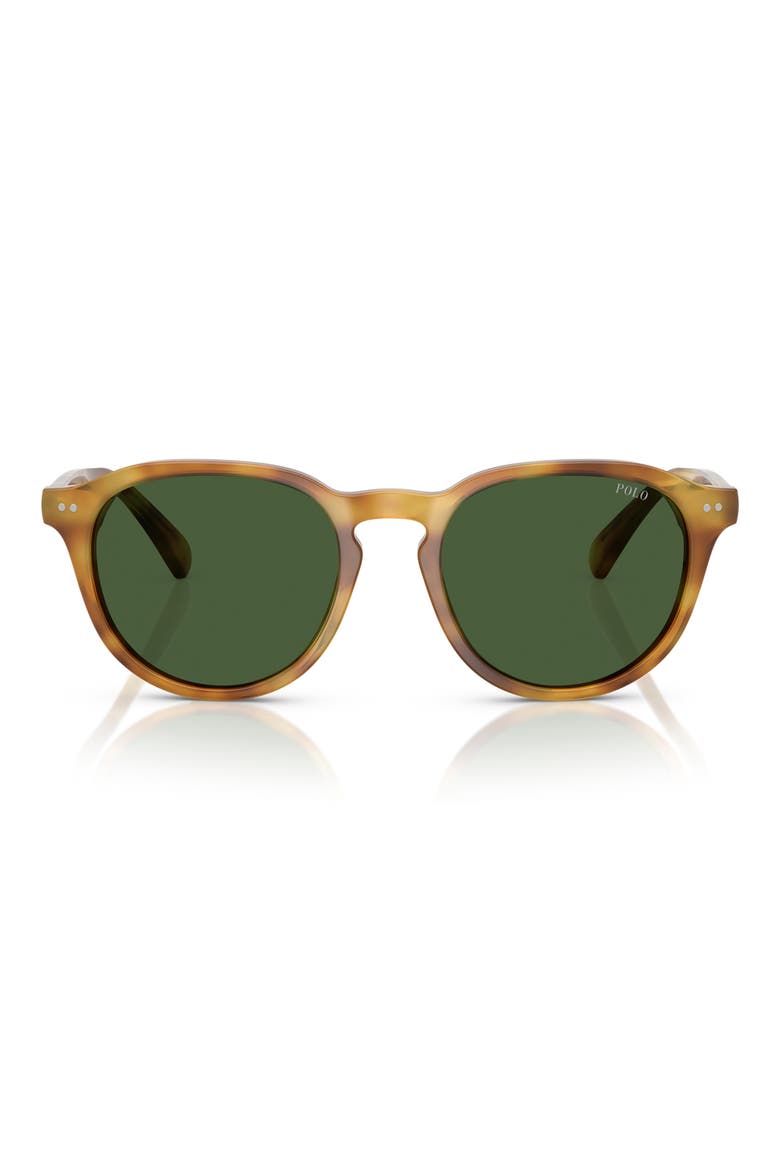 52mm Phantos Sunglasses, Main, color, TORTOISE LIGHT BROWN / GREEN