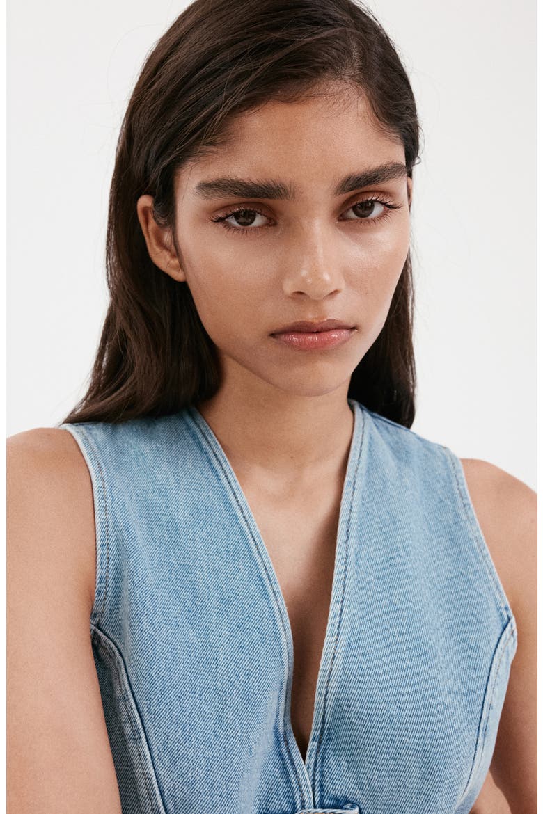 Toggle Denim Top, Alternate, color, MEDIUM BLUE