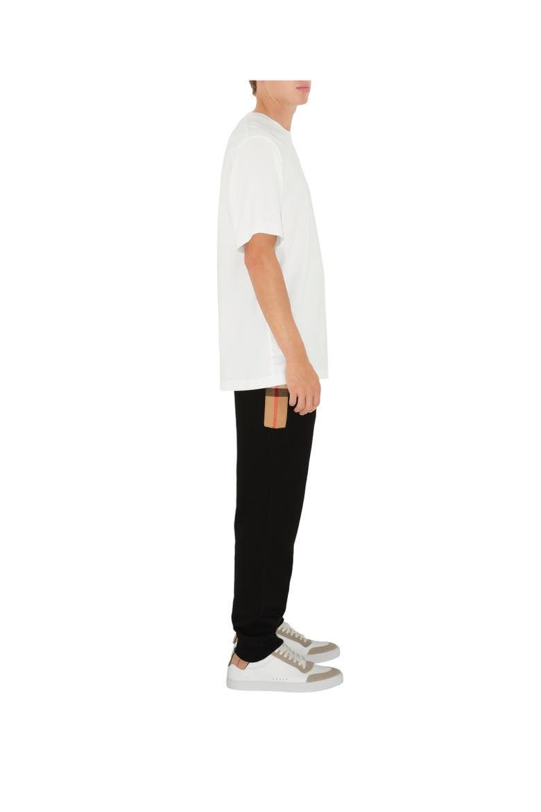 Check Panel Cotton Jogging Pants, Alternate, color, Black/archive beige
