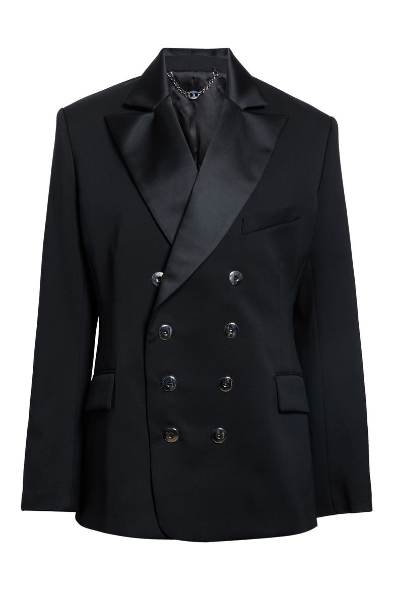 Veste Double Breasted Blazer, Alternate, color, BLACK