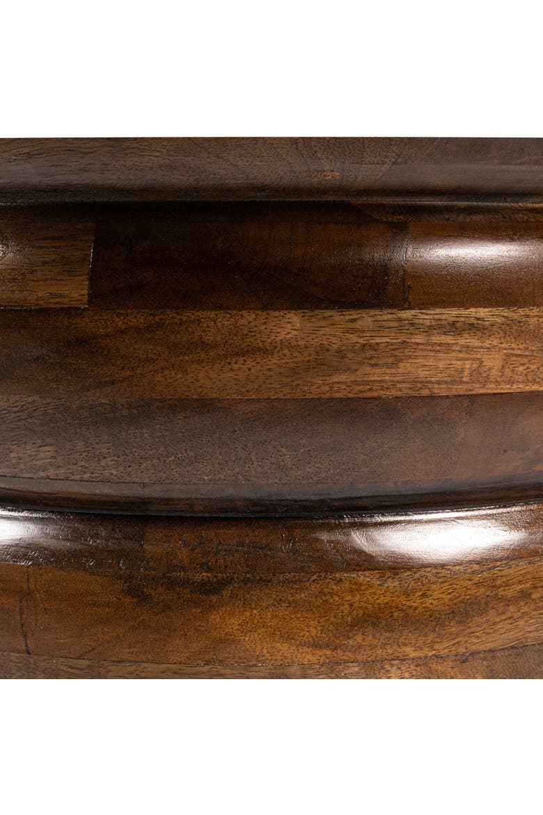 Round Coffee Table with Ribbed Base, Alternate, color, Black