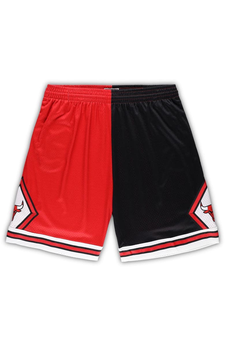 Mitchell & Ness Men's Mitchell & Ness Red/Black Chicago Bulls Big & Tall Hardwood Classics Split Swingman Shorts, Main, color, 