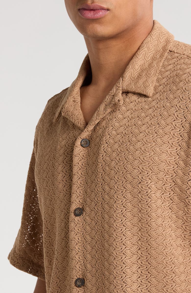 PacSun Lance Open Stitch Knit Camp Shirt, Alternate, color, 