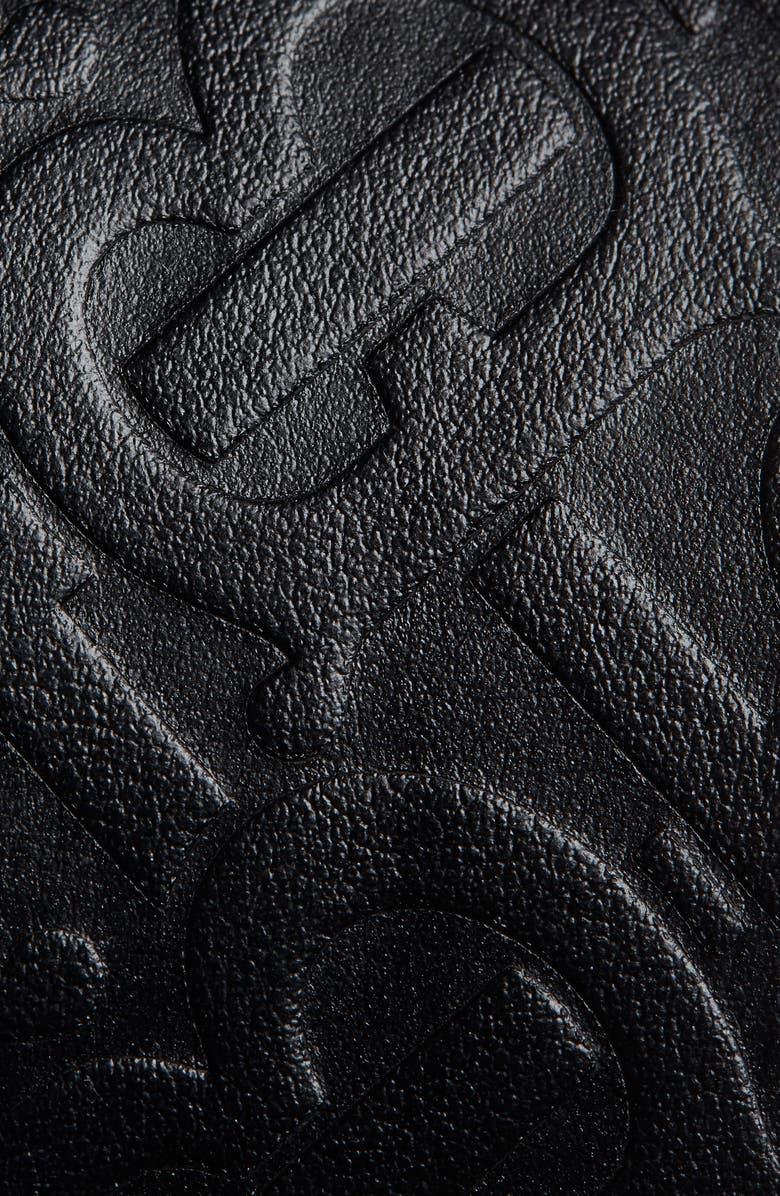 Burberry Logo Monogram Embossed Leather Belt, Alternate, color, 