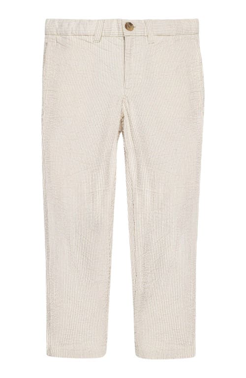 Hope & Henry Boys' Organic Seersucker Suit Pant, Toddler In Tonal Tan Seersucker