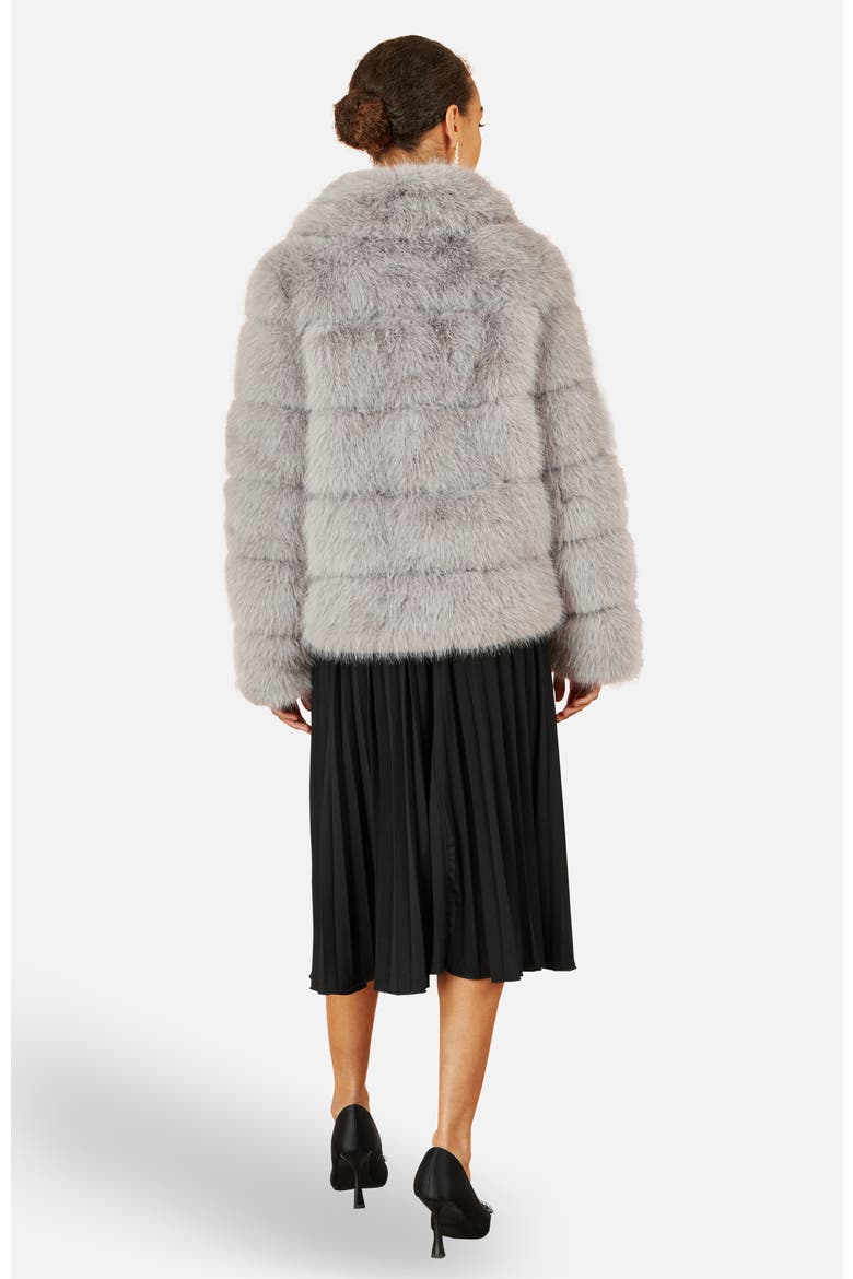 Luxe Faux Fur Coat, Alternate, color, Grey