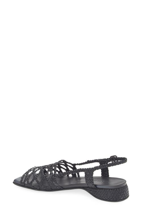 Hereu Alzira Raffia Slingback Sandal In Black