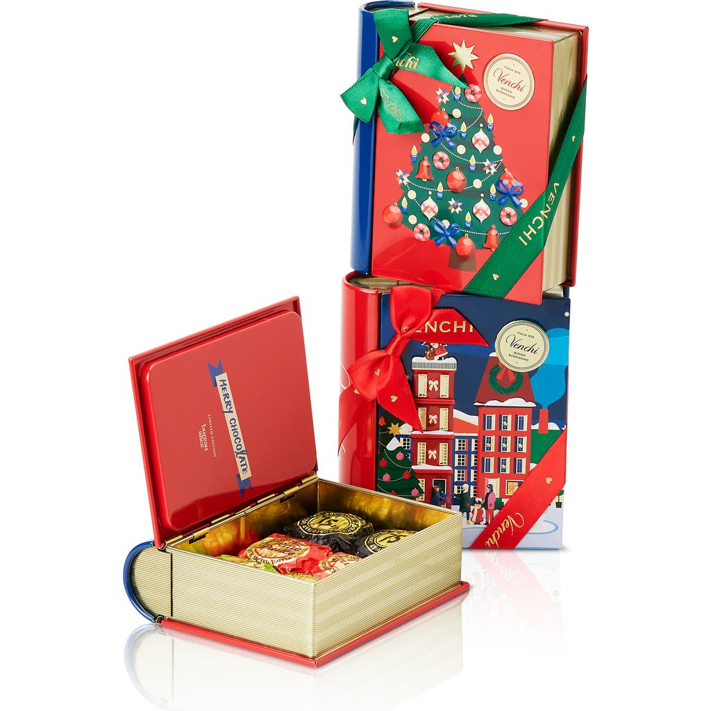 Venchi Chocoviar Chocolates Mini Book Tin in Blue/Multi  product